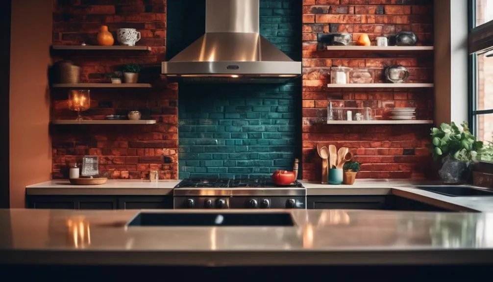 budget friendly brick kitchen backsplash