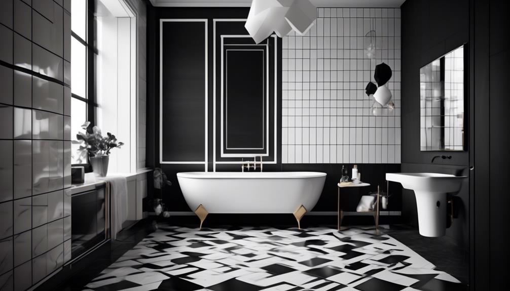 contemporary bathroom tiles with geometric patterns