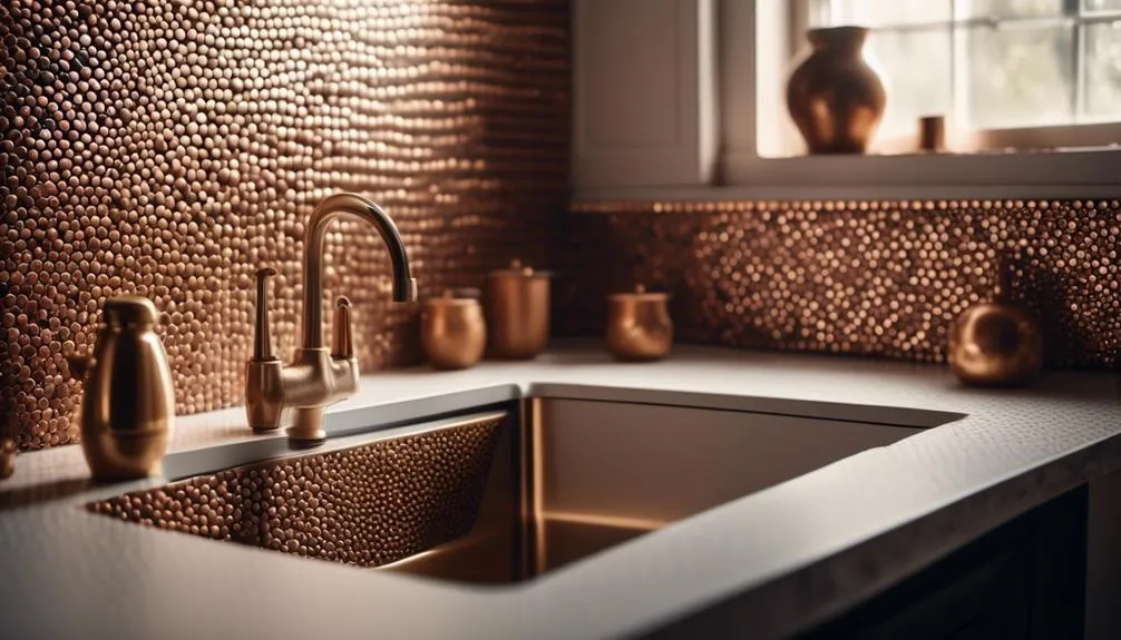 installing penny round kitchen tiles