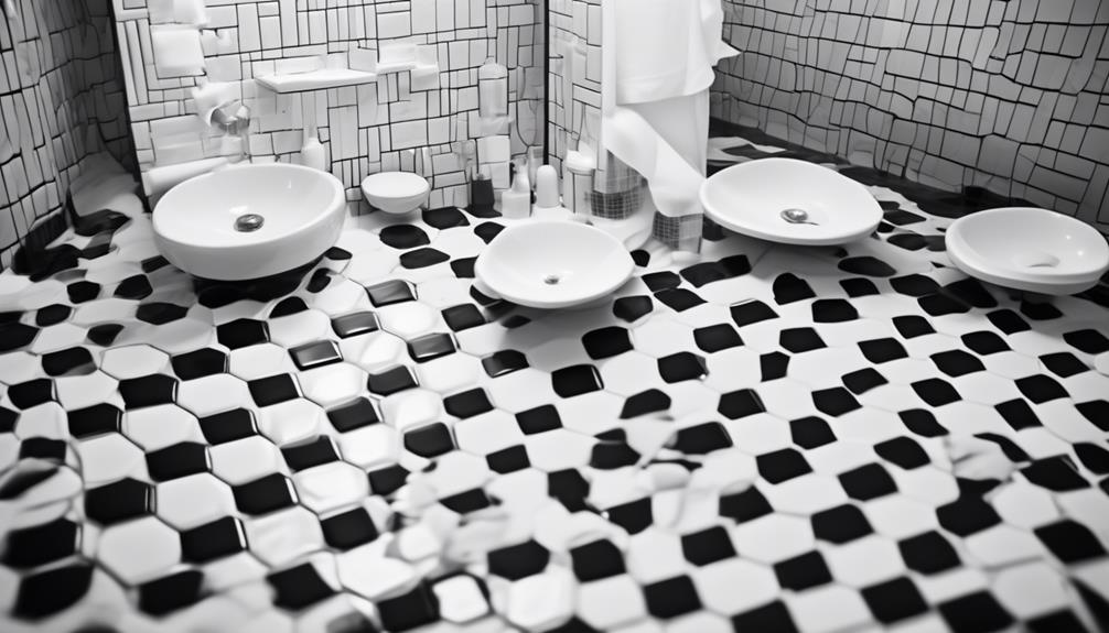 variety of monochrome bathroom tiles
