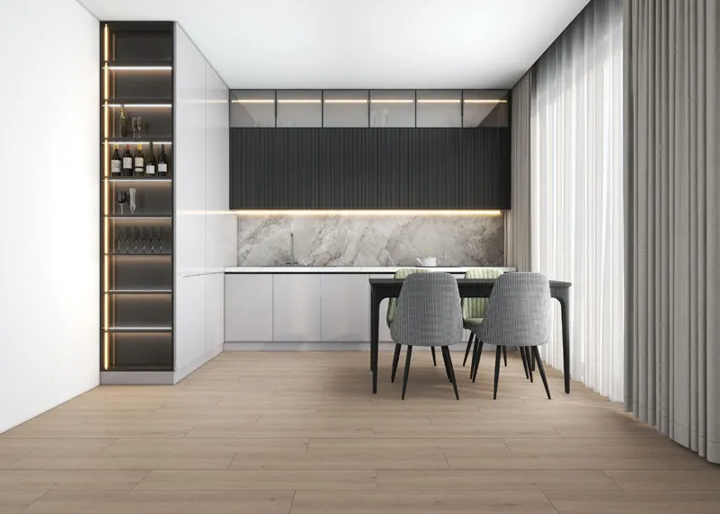 Modern kitchen with elegant design.